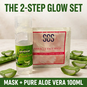 Miracle face mask set with pure aloe vera 100ml bottle