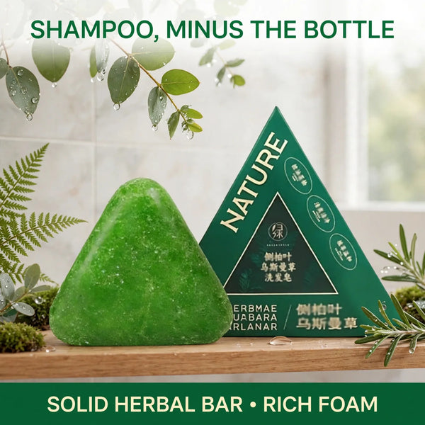 Shampoo Bar – Nature Triangle Solid Herbal Shampoo Bar for Oily Roots, Travel-Friendly (Bundle Offers)
