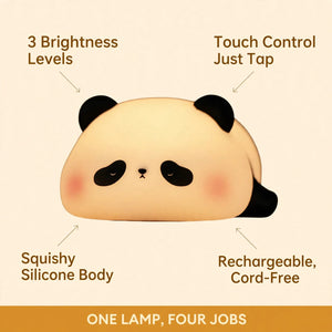 Panda night lamp benefits – 3 brightness levels, touch control, rechargeable