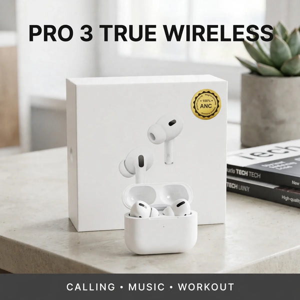 Wireless Earbuds Pro 3 – True Wireless Bluetooth Earphones with Charging Case for Calling, Music & Workouts