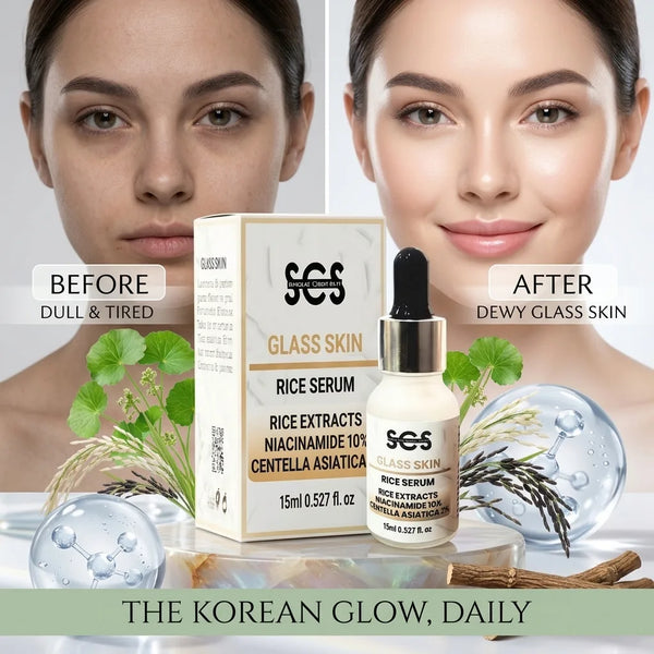 Rice serum for dull and tired skin – dewy glass skin glow
