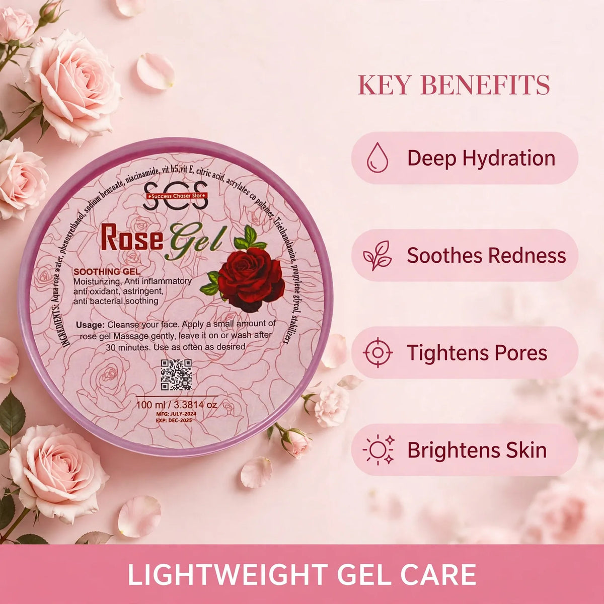 Rose gel benefits – soothing hydrating gel moisturizer