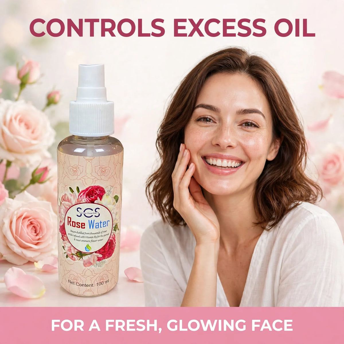 Rose water for oily skin – controls oil and refreshes
