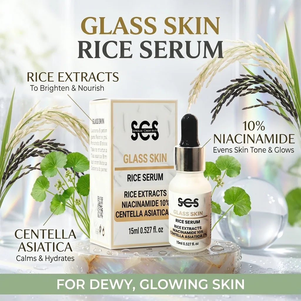 SCS Glass Skin Rice Serum 15ml – rice serum price in Pakistan