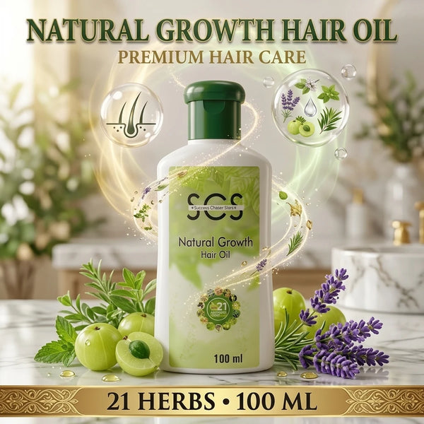 SCS Hair Oil for Hair Fall & Growth (100ml) – 21 Herbs Natural Growth Oil for Strong Roots