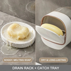 Soap dish before and after – soggy melting soap to dry long-lasting bar