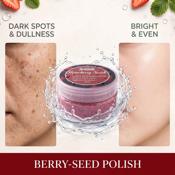 Strawberry scrub for dark spots and dull skin – bright even glow
