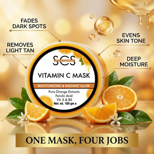 Benefits of SCS Vitamin C Gel Mask – fades dark spots, evens skin tone, removes light tan, deep moisture