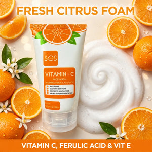 Vitamin C face wash foam texture – vitamin C ferulic acid and vitamin E