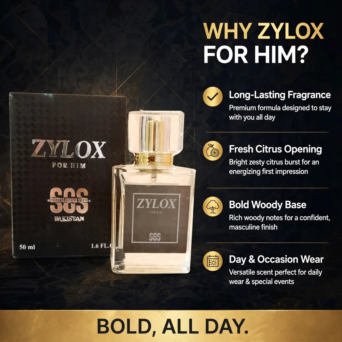 Zylox perfume benefits – long lasting citrus and woody fragrance for him